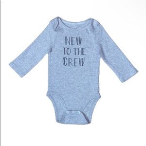 Cloud Island “New To The Crew” Gray Onesie Size 3-6 Months